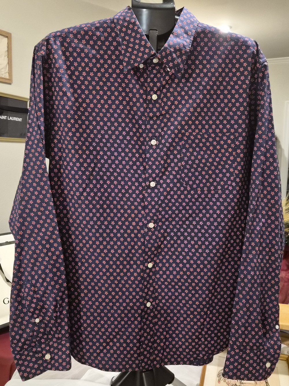 J Crew Men's XL Slim Secret Wash Stretch Button Down Long Sleeve Floral Shirt